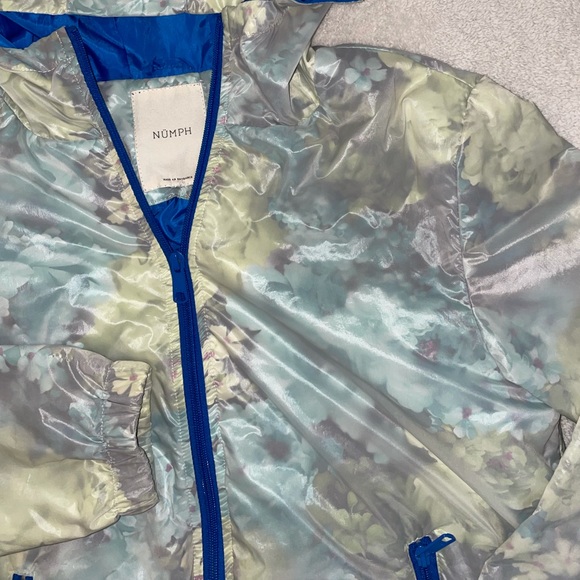 Vintage Iridescent Floral Raincoat Jacket Hood - Picture 4 of 7